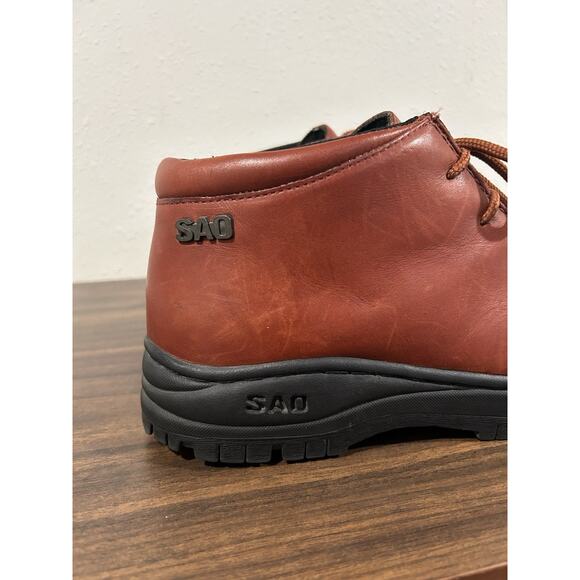 Vintage SAO by Stacy Adams Genuine Leather Mens Chukka Boots Sz 11.5 Red - Picture 6 of 14